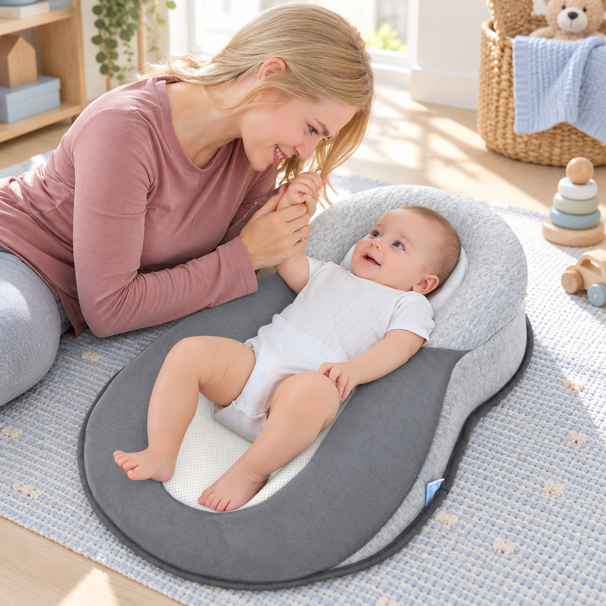 Une maman partage un moment avec son bébé éveillé
